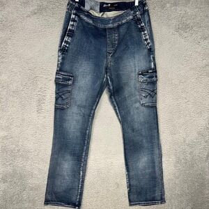 Seven7 Able Jogger Mens 32x31 Blue Adaptive Ease of Dressing Cargo Stretch Jeans